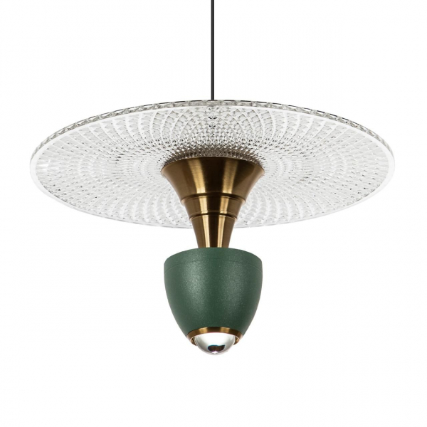 Подвесной светильник LED4U L8709-3 GN латунь/зеленый, 20Вт, 4000К, 250-1300*300мм