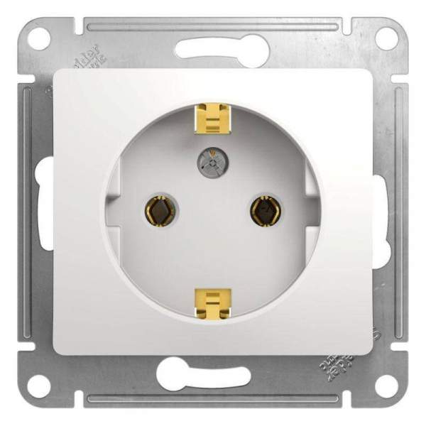 Механизм розетки 1-м СП ATLAS DESIGN с заземл. 16А бел. SchE