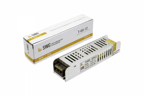 Блок питания компактный (узкий) 60 W 12V T-60-12 SWG