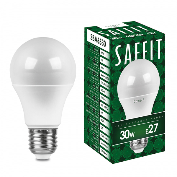 Лампа светодиодная SAFFIT SBA6530 Шар E27 30W 2700K