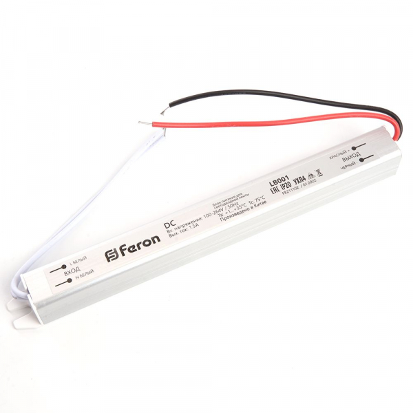 Трансформатор электронный для светодиодной ленты 24W 12V( ультратонкий драйвер), LB001 Feron