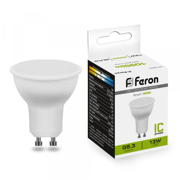 Лампа светодиодная Feron LB-960 MR16 GU10 13W 4000K