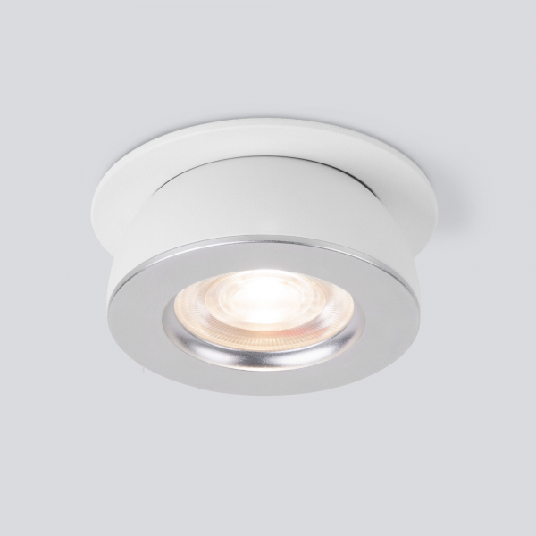 Встраиваемый точечный светодиодный светильник Elektrostandard Pruno 25080/LED 8W 4200К белый/серебро