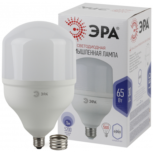 Лампа светод. ЭРА STD LED POWER T160-65W-6500-E27/E40 Е27 / Е40 65 Вт колокол холод. днев. свет